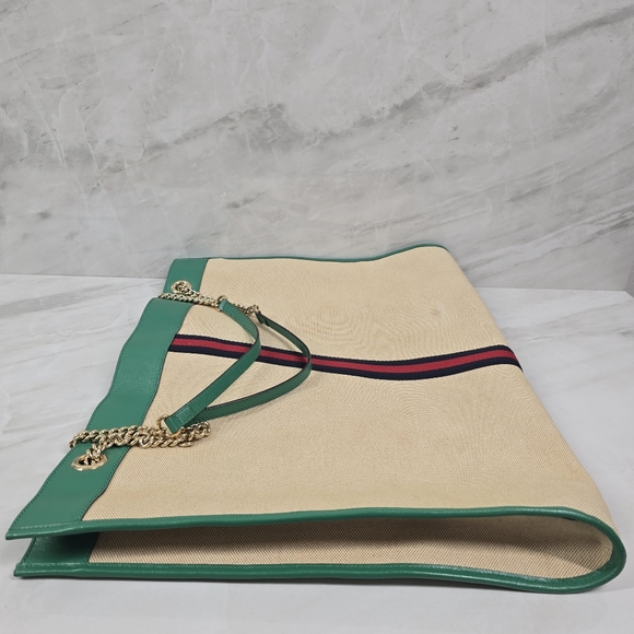🔥Limited Edition🔥Gucci Rajah Green and Beige Tote Bag - Picture 6 of 13